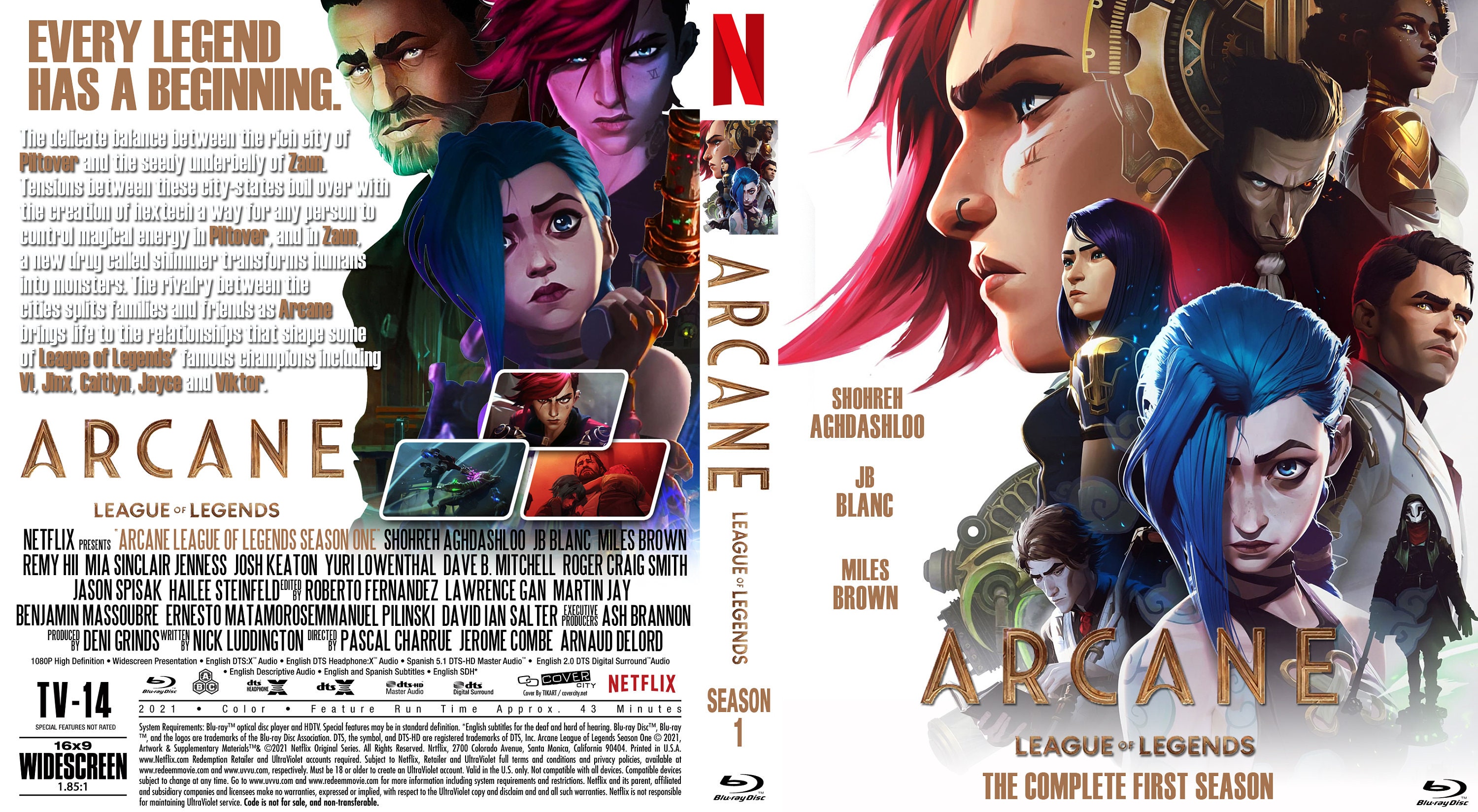 Arcane League of Legends Complete Season 1 2 Disc Bluray Etsy Australia