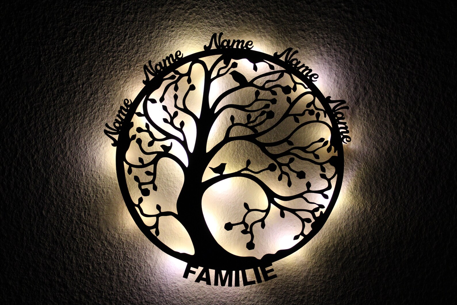XXL Lebensbaum Familie Bis zu 6 Namen Lasergravur Etsy
