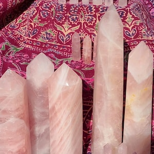 Large Rose Quartz Crystal Tower: Healing Love Stone