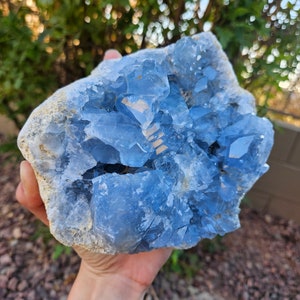 5lb Celestite Crystal Cluster, Raw High Quality Large Celestite Crystal Cluster, Raw Celestine Healing Crystal
