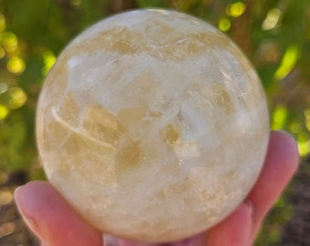 Lemon Calcite Sphere: Polished Crystal Healing Stone