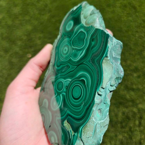 Polished Malachite Slab Variety, Grade A+ Malachite Slice