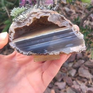 Wolf Geode Art, Rare Handcrafted Geode Crystal Art, Wolf on Crystal Geode