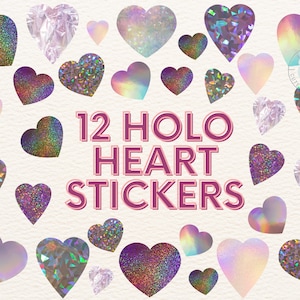 Floral Heart Holographic Vinyl Sticker – arteryink