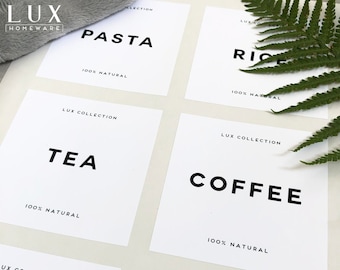 Square White Custom Labels - Waterproof - Kitchen - Pantry - Home - Organisation - 8cm x 8cm and 5cm x 5cm | Barcelona Style|