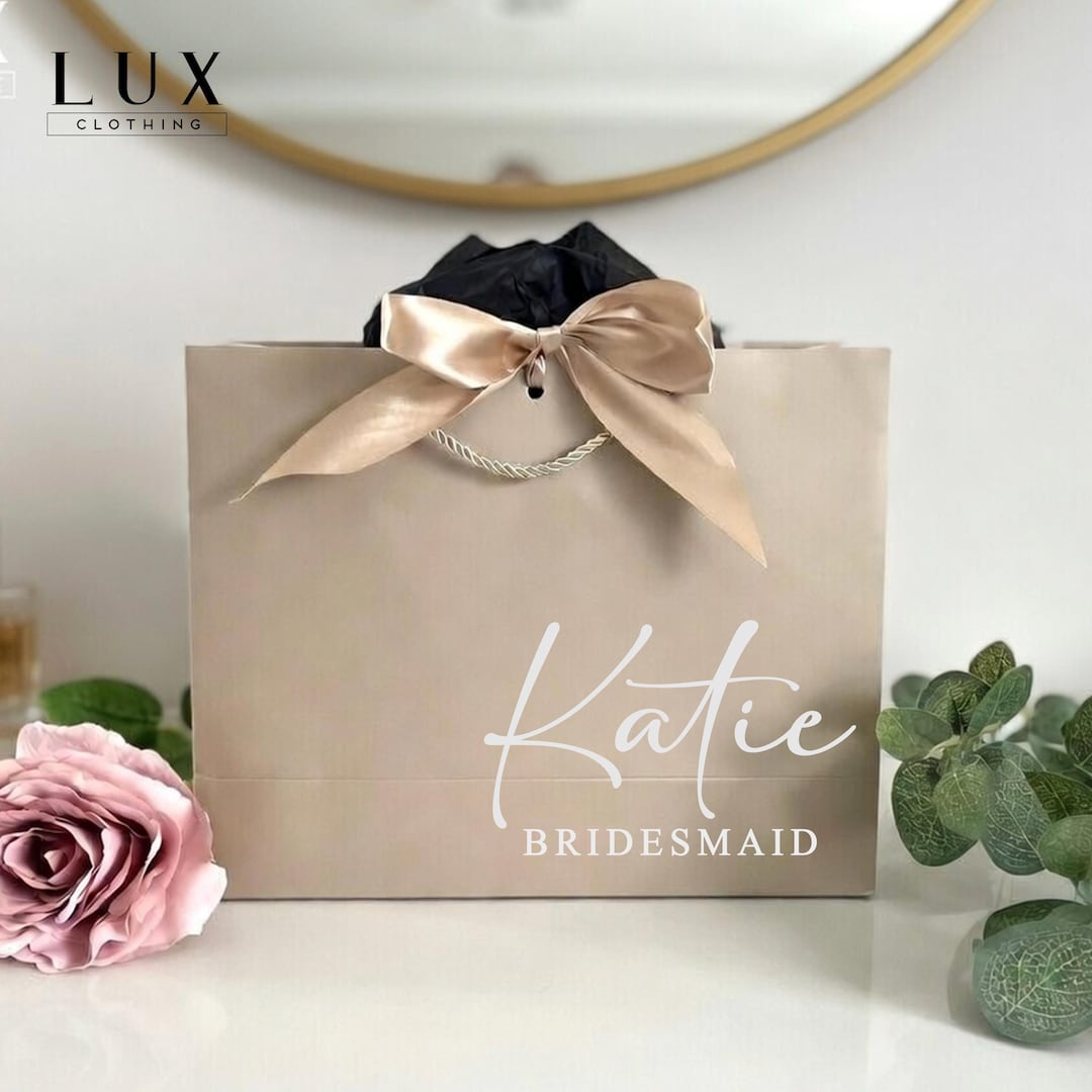 Bridesmaid Gift Bag - Personalised Wedding Bridal Party Proposal Gift ...