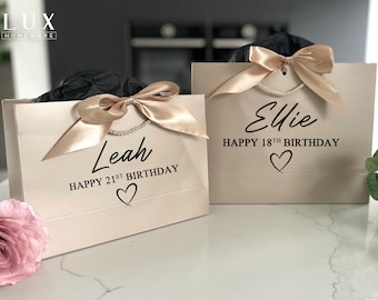 Personalised Birthday Gift Bag - 18th Birthday Gift Bag - 21st Birthday Gift Bag - Thank You Bags - 13th Birthday Bag - Champagne Gift Bag