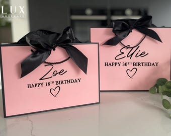Personalised Birthday Gift Bag - 18th Birthday Gift Bag - 21st Birthday Gift Bag - Thank You Bags - 13th Birthday Bag - Bridesmaid Bag PINK