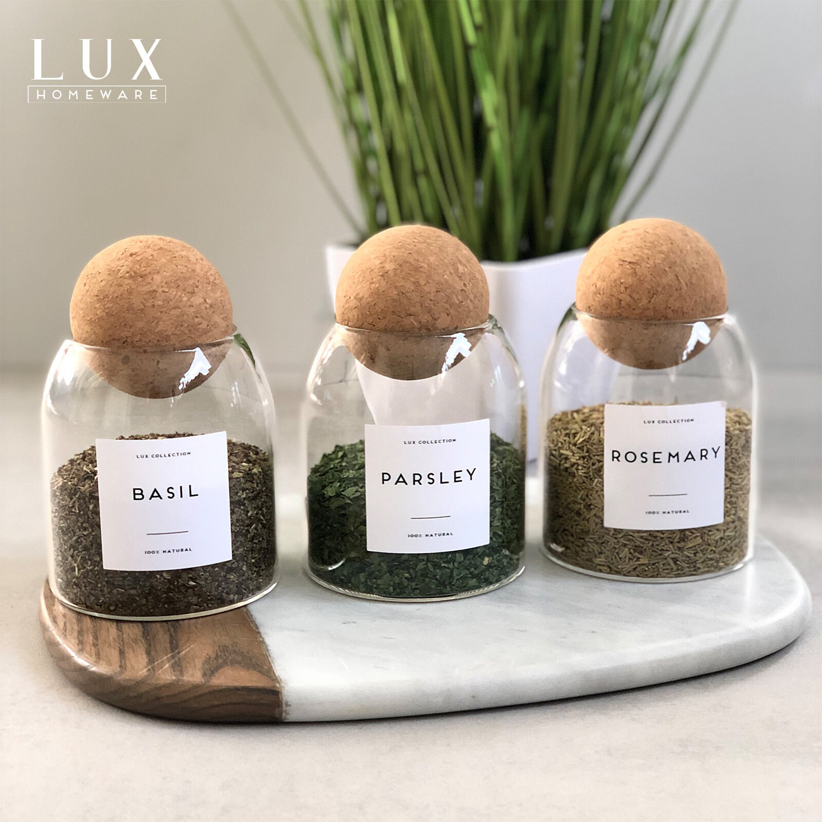 Cork Ball Glass Storage Jar With Personalised White Waterproof Etsy.de