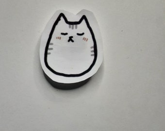 kleiner Plump Tabby Katzen Sticker PEEL OFF BACK Sticker