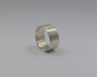 Brushed Sterling Silver Ring - Genuine Recycled Sterling Silver
