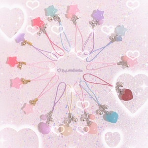 Star Phone Charm | Heart Phone Charm | Kawaii keychain | Cute accessories | Friendship gift | Cute phone strap