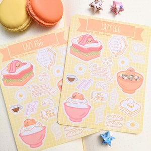 Feuille d’autocollants d’oeuf | Feuille autocollante de petit-déjeuner mignonne | Planificateur quotidien | Scrapbooking | Autocollants Bullet Journal | Journalisation
