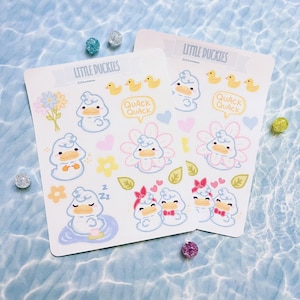 Feuille d'autocollants Petits canards | adorable feuille d'autocollants ours | Agenda quotidien | Scrapbooking | Stickers Bullet Journal | Journalisation