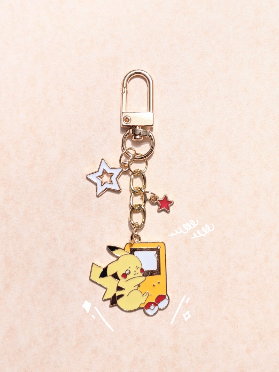 Yellow Gameboy Keychain Kawaii Keychain Cute Accessories Etsy