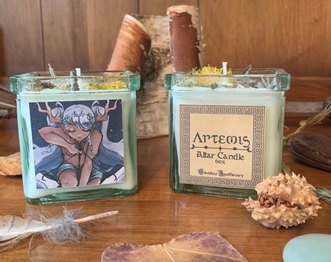 Artemis Altar Candle Devotional Goddess Candle Etsy