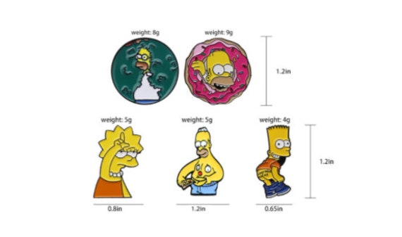 20 Styles The Simpsons Enamel Pins Funny Bart Simpson Lisa Homer TV Show  Cartoon Brooch Creative Humor Badge Gift for Fans