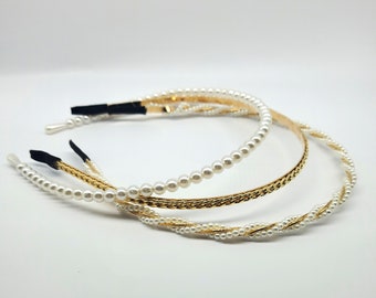 Pearl and Gold Headbands