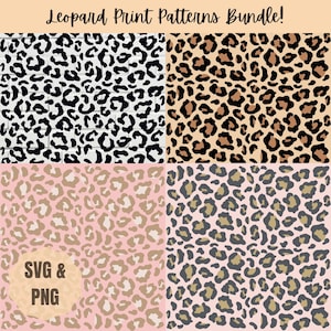 Leopard Print Pattern SVG PNG, Pink Leopard Pattern, Black Leopard Pattern, Tan Leopard Pattern, Cheetah Print Png, Cheetah Pattern PNG