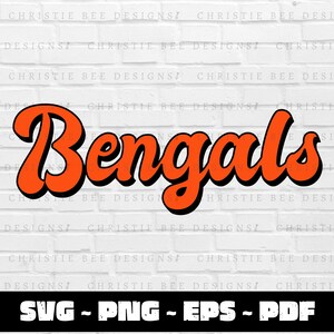 Bengals Retro Shadow Letters Svg Png, Bengals Shirt Png, Simple Bengals ...