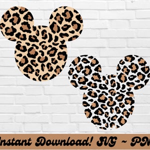 Leopard Minnie Ears PNG Bundle, Leopard Minnie Ears SVG Bundle, Leopard ...