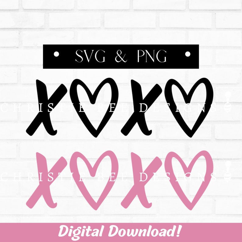 XOXO Hearts Svg Png Valentine's Day Svg Png - Etsy