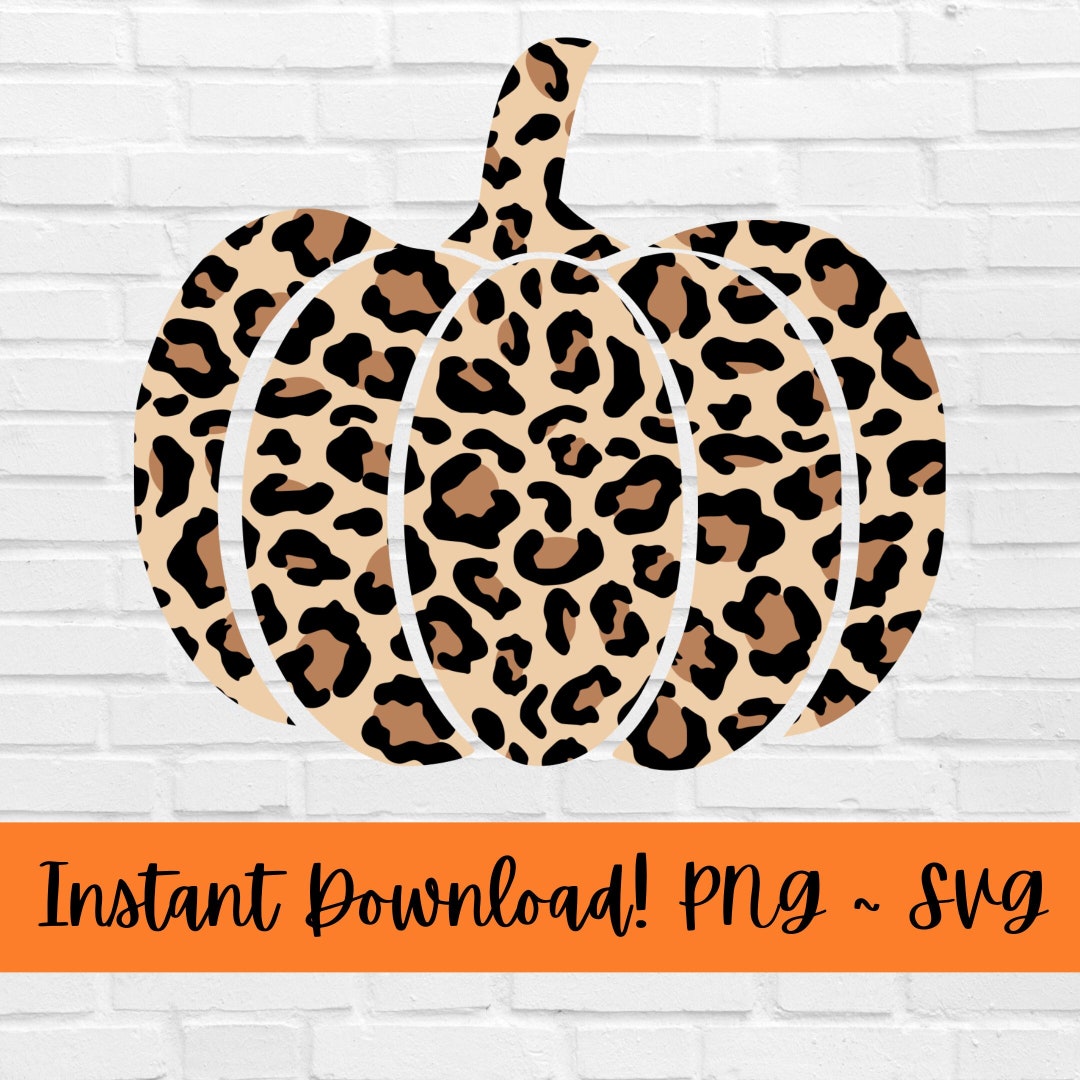 Leopard Print Pumpkin SVG, Leopard Pumpkin Clipart, Pumpkin Printable