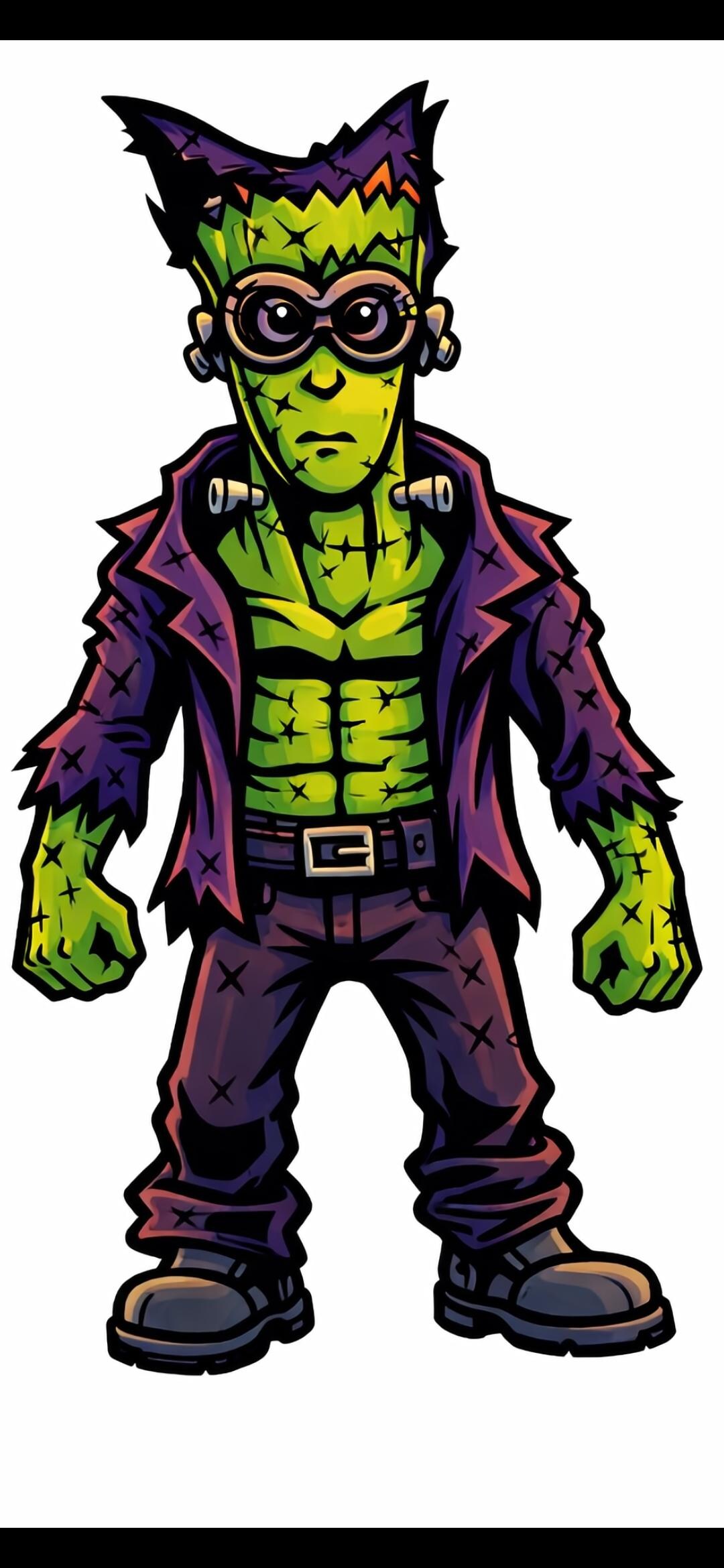 Sticker Fnn Frankenstein Monster Illustration for T-shirts, Posters, Stickers - Etsy