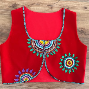Stunning Stone-Embellished Vest for Special Occasions, Handcrafted Beaded Vest ,Perfect for Festivals and Celebrations ,Traditional Embroid