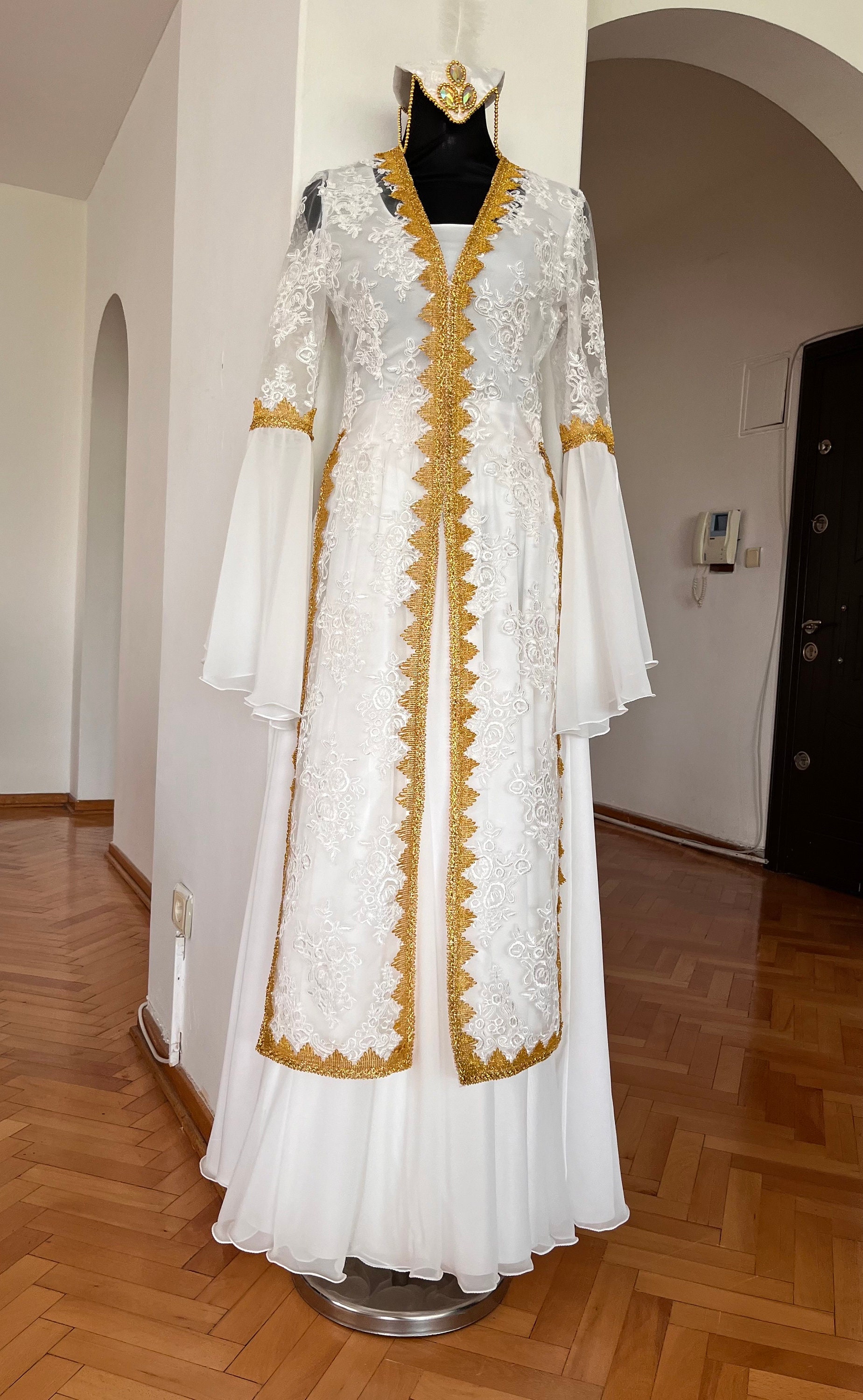 Persian traditional Dance Costume: 4-Piece Satin Chiffon Ensemble Persian traditional Dance Costume: 4-Piece Satin Chiffon Ensemble