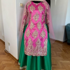 Persian costume , traditional clothes , Bakhtiary costume , Persian festival costume , design traditional embroidered boho dress