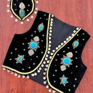 Traditional Persian vest , embroidery vest And hat , Persian clothing, Nowruz costume, Persian traditional costume, Persian girl clothing