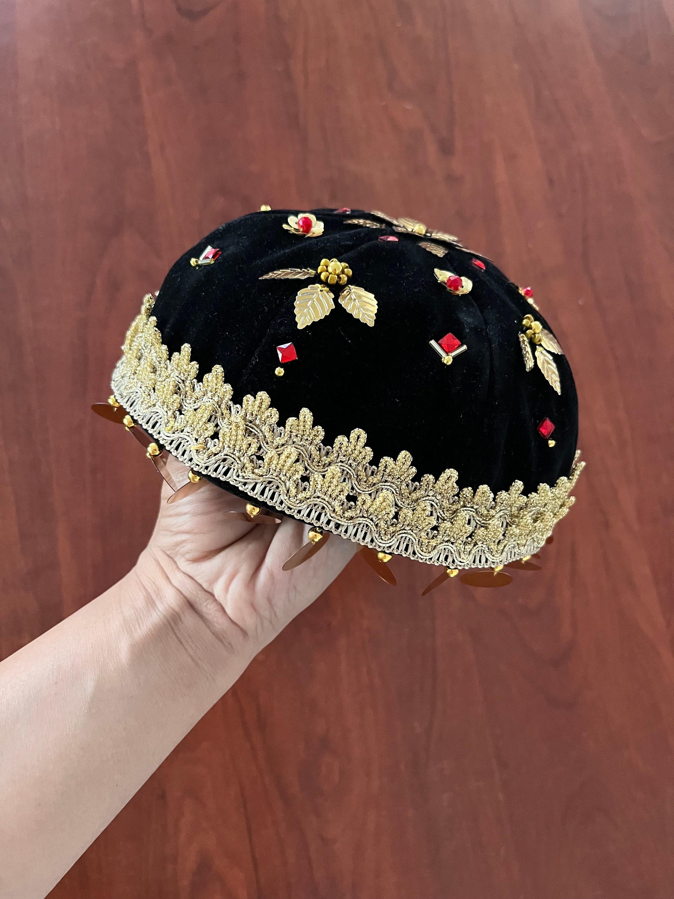 Embroidered Persian Hat: Traditional Gilani Costume, Nowruz, Yalda