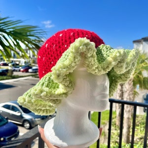 Strawberry Crochet Bucket Hat