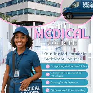 Medical Courier Flyer | Digital Download Healthcare Delivery Flyer | Medical Transport Instagram Post Template