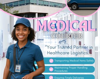 Medical Courier Flyer | Digital Download Healthcare Delivery Flyer | Medical Transport Instagram Post Template