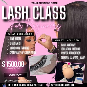 Volantino Lash Masterclass Volantino Lash Class Volantino Lash Training Volantino Corso Lash Lash Tech Volantino Master Class