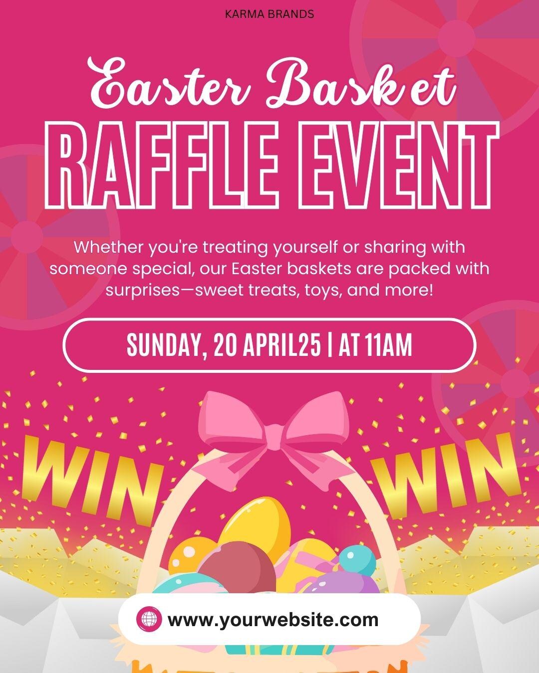 Spring Raffle Graphic Easter Basket Raffle Flyer Template | Editable Canva Raffle Flyer ...