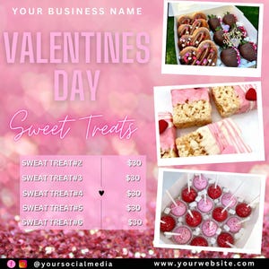 Valentines Day Sweets Flyer, Bake Sale Flyer, DIY Flyer, Pastry Flyer