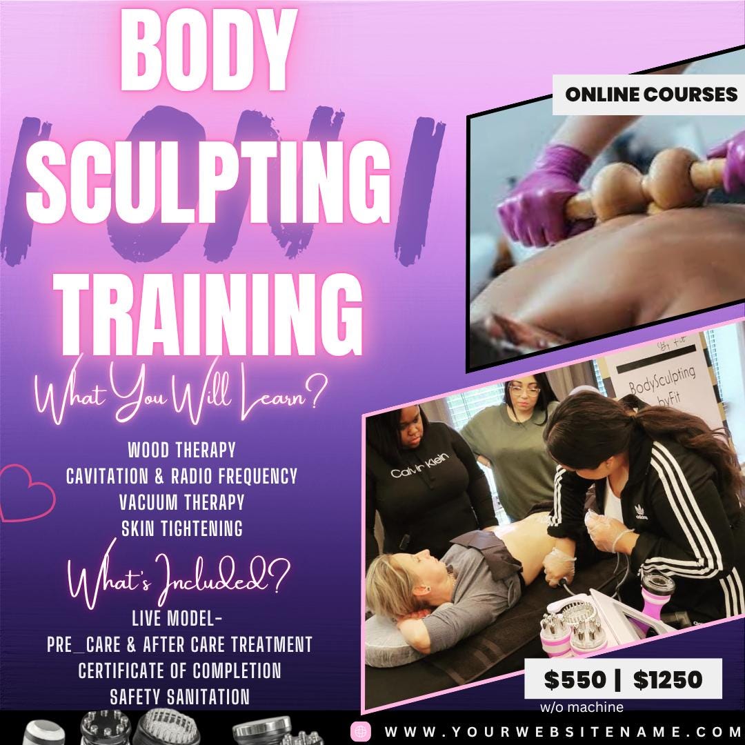 Body Contouring One-on-One Class Flyer | Beginner Training Instagram Post | Digital Download Template for Beauty Pros