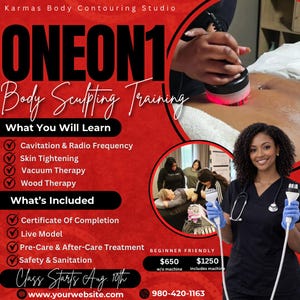 Body Contouring Training Flyer for Instagram | Editable Canva Template | One-on-One Class Promo Digital Download