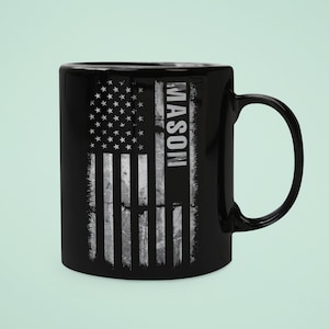 Unique Mason Mug in American Flag, Birthday, Christmas or Gift for Any Occasion for Mason, Future Mason, Gift for Mason Husband