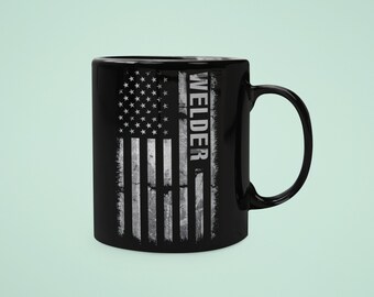 American Flag Welder Mug, Gift for Welder