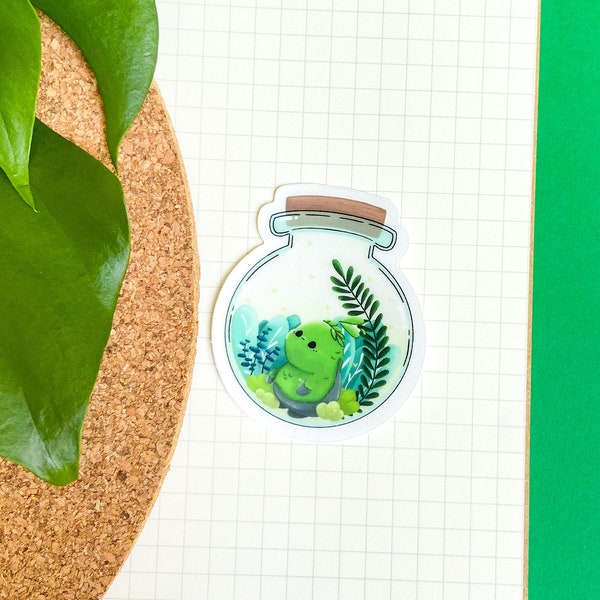 Plant Terrariums Monster Vinyl Sticker, Clear Die Cut Plant Water bottled Sticker, Plant lover, Plant Mom, Plant Dad, Magic Plant Bottle