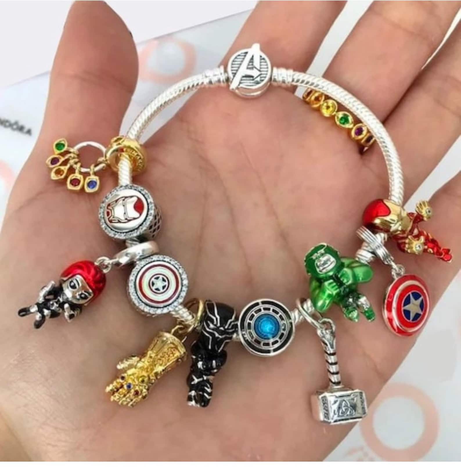 Avengers Pandora Bracelets Marvel the Avengers Bracelet 925 Etsy