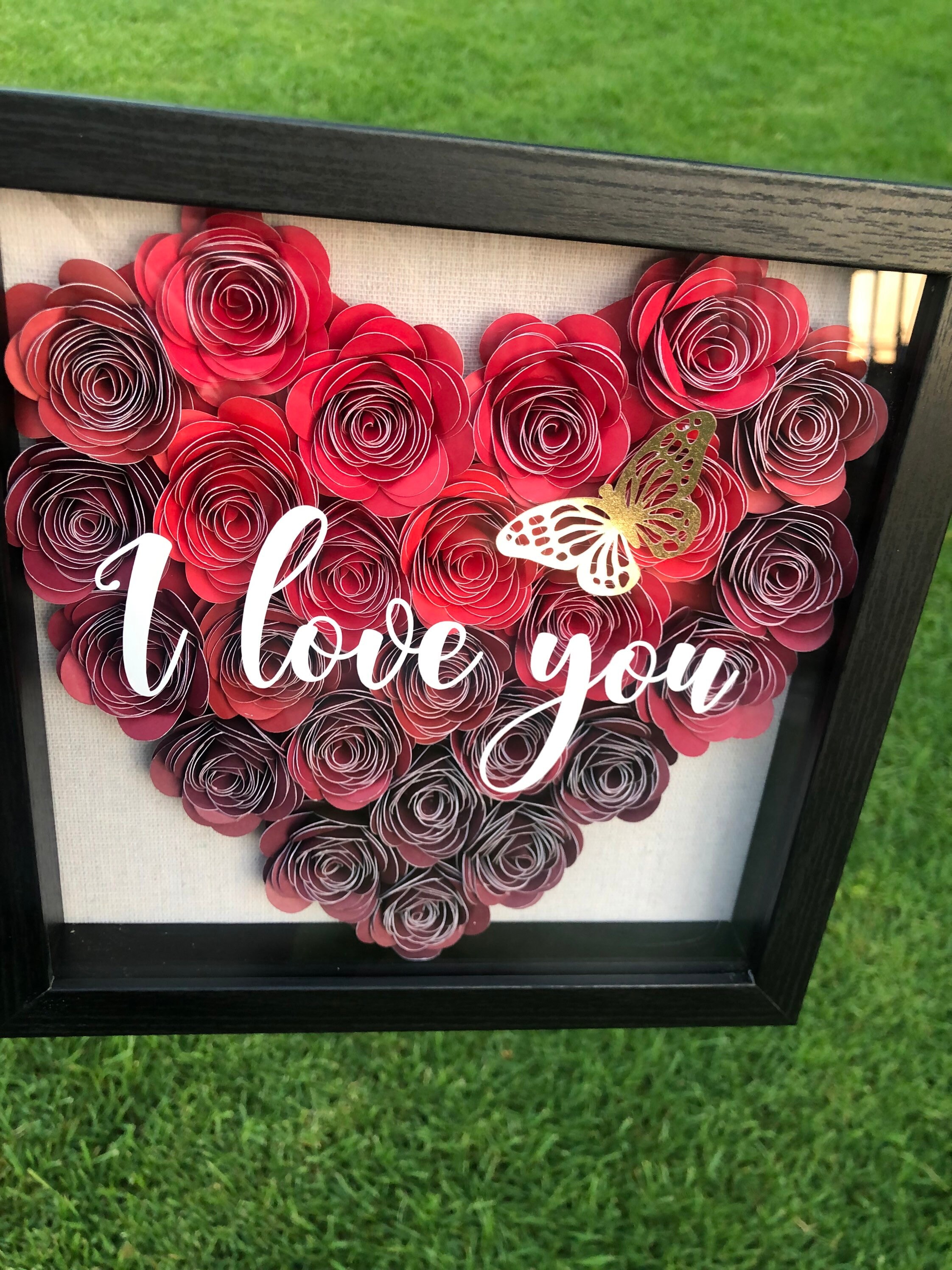 Flower Shadow Box/ Heart Shadow Box Etsy
