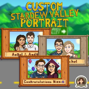 Custom Stardew Valley Couple Portrait | Cute Pixel 8bit Portrait | Personalized Pixel Portrait | Valentine&#39;s Digital Gift | Handmade