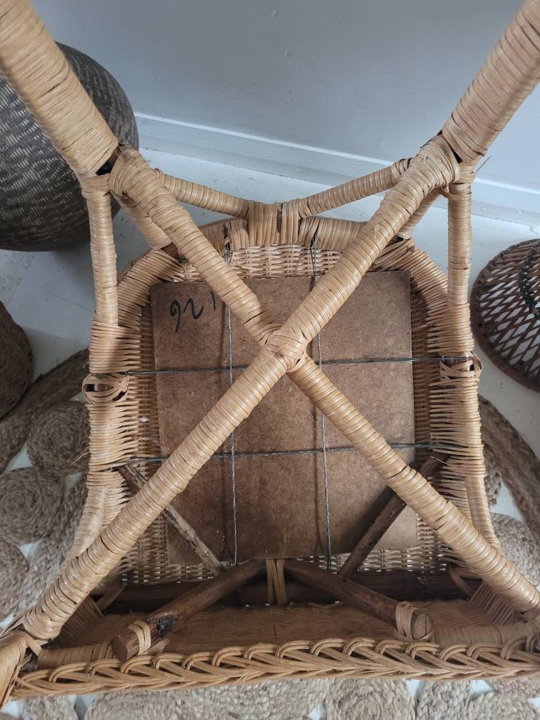 Vintage Bamboo Wicker Bedroom Chair Mid Century Tiki Retro Etsy UK