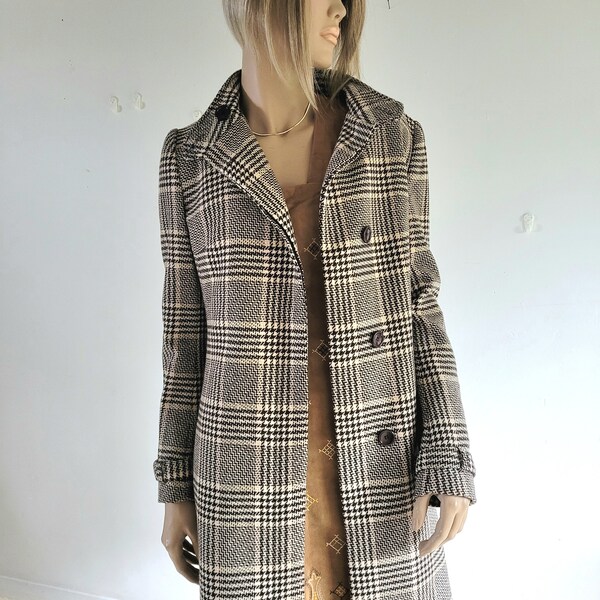 Vintage Herringbone Reiss wool coat buckled