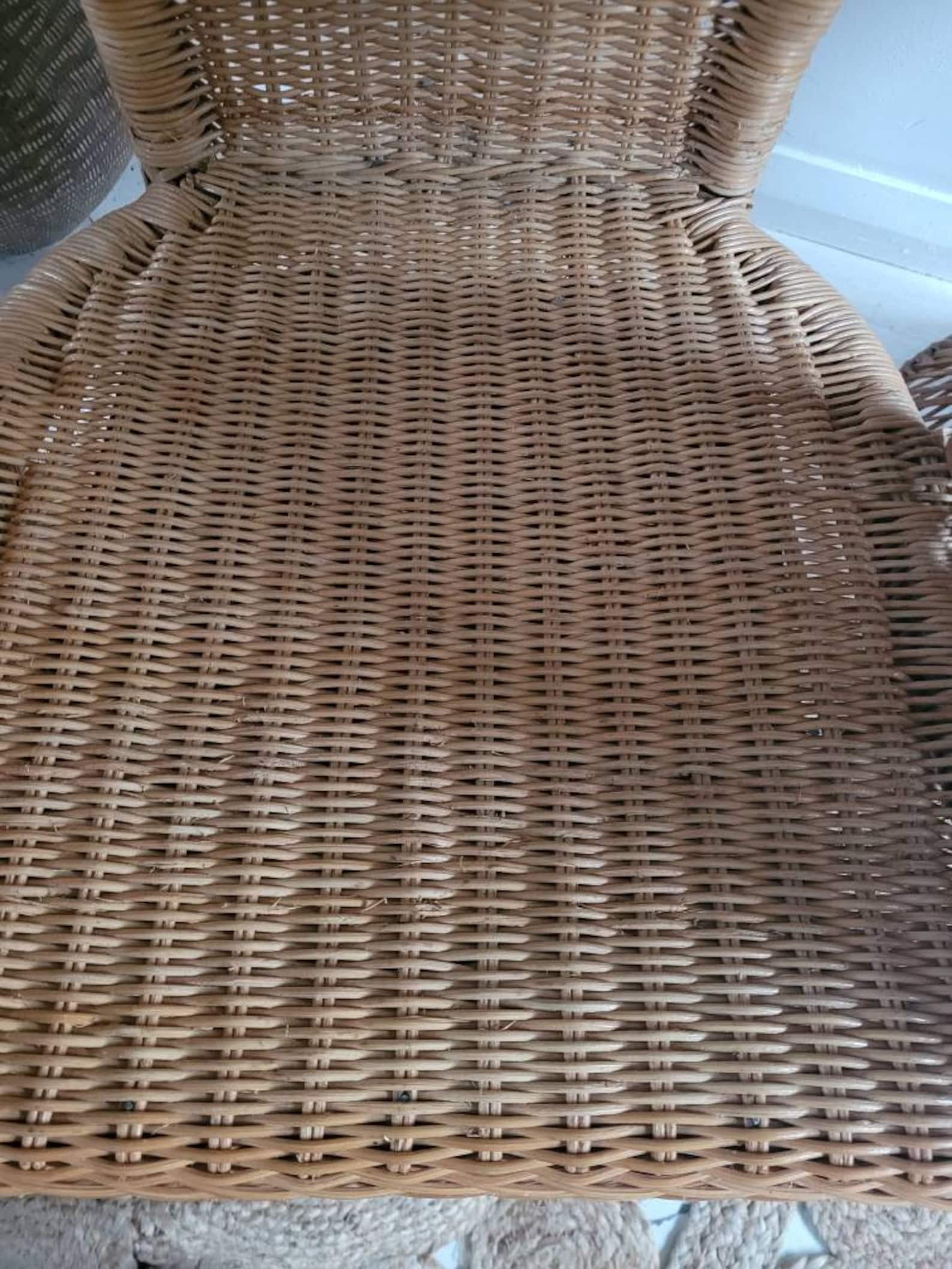 Vintage Bamboo Wicker Bedroom Chair Mid Century Tiki Retro Etsy UK